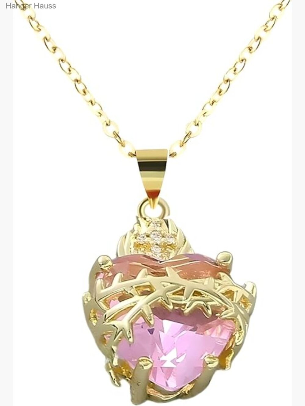 14K Gold Filled Sacred Heart Pendant Necklace Religious Catholic Jewelry